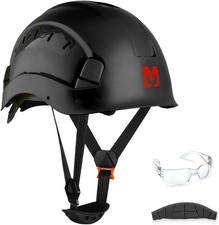 Hard Hats Construction Safety Helmet with Anti-fog Safety Glasses Wheel Ratchet