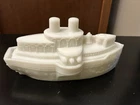 Vtg USS Maine 1898 Milk Glass Candy Dish  7"