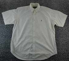 VTG Polo Ralph Lauren Shirt Mens L White Blake Relaxed Oxford Button Down
