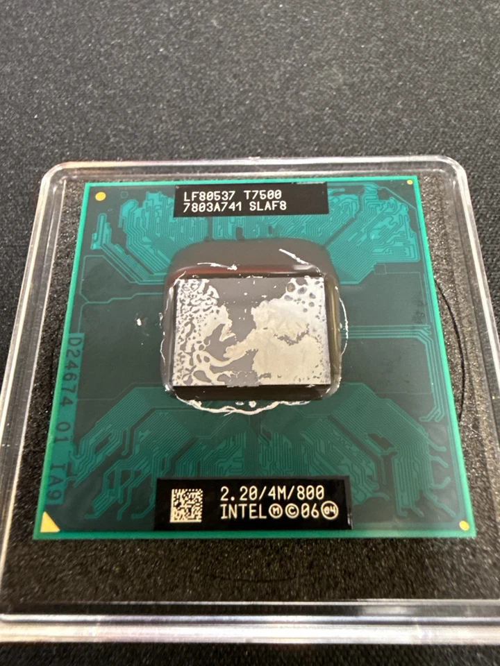 Intel Core 2 Duo T7500 SLAF8 CPU 2.20GHz / 4MB / 800MHz – mPGA478 – Clean Pins – - Image 2 of 3