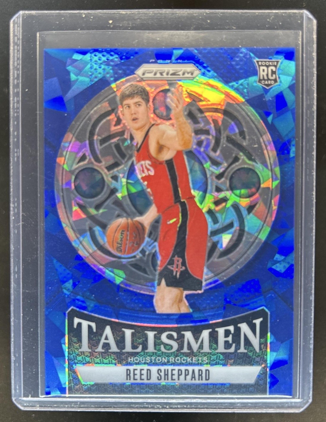 2024-25 Panini Prizm Reed Sheppard Talismen RC Blue Ice Rookie #/125 Rockets