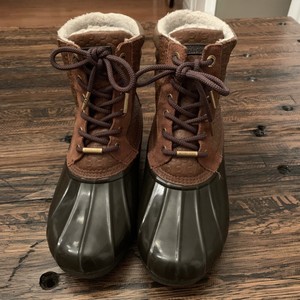 Tamaño de la lluvia/Michael Kors Pato Botas de nieve de 8 FORRADO  ACORDONADOS Marrón | eBay