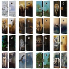 OFFICIAL SIMONE GATTERWE ANIMALS LEATHER BOOK WALLET CASE FOR MOTOROLA PHONES