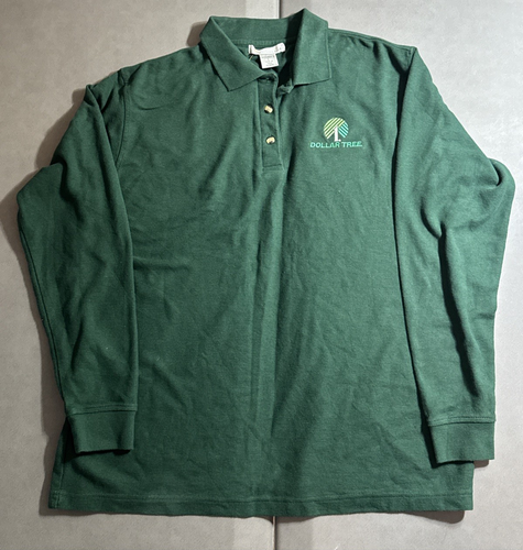 Dollar Tree Uniform Green Long Sleeve Polo Shirt Size Women’s L / Large - 第 1/4 張圖片