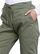 Cherokee Women's Drawstring Scrub Pants, Olive, XS
