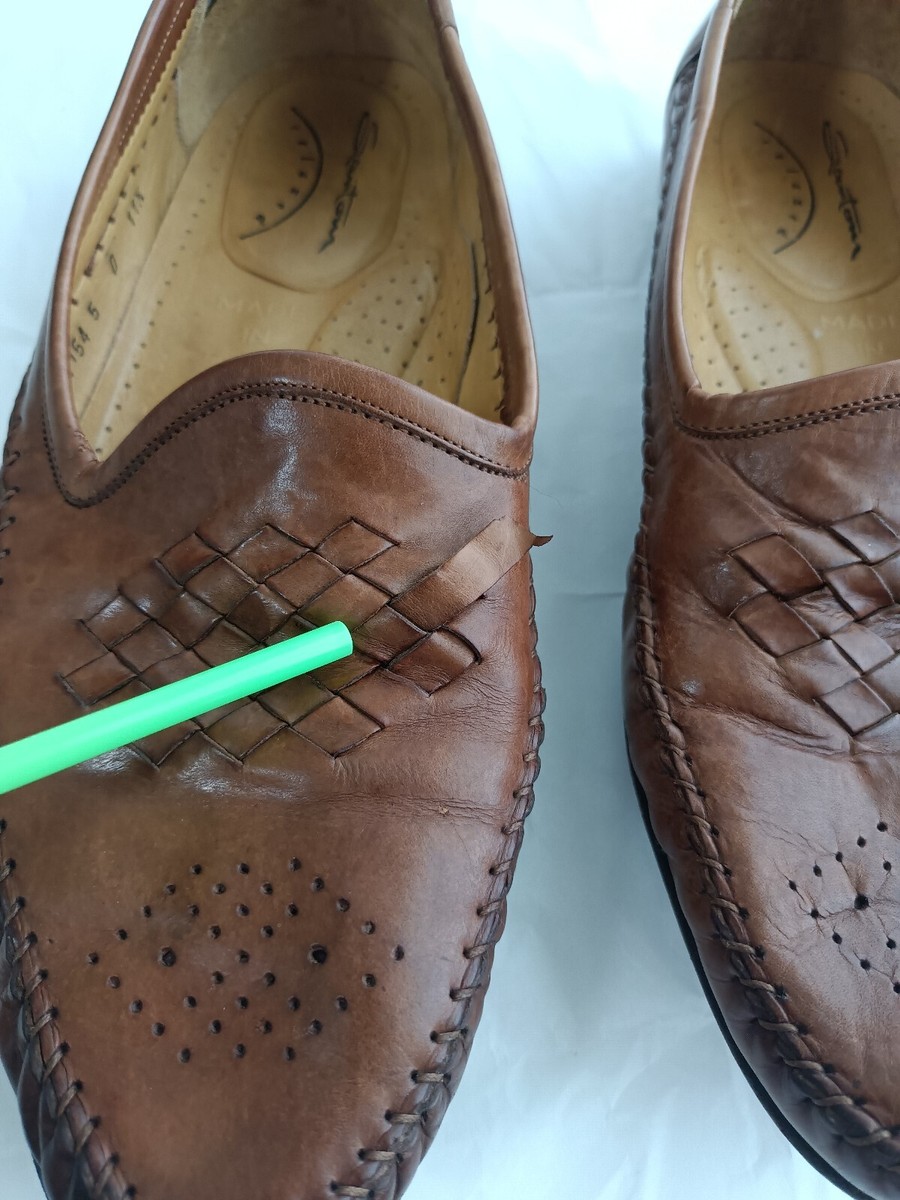 Santoni Leather Woven Loafer Made in Italy Brown - Sz 10.5B US s-l400.jpg main image 2