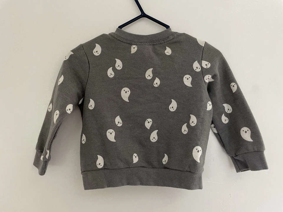 Baby Cat & Jack Bebé Niños Lindo Estampado Fantasma Halloween Pullover Suéter Gris 6-9 M Foto 4 de 4