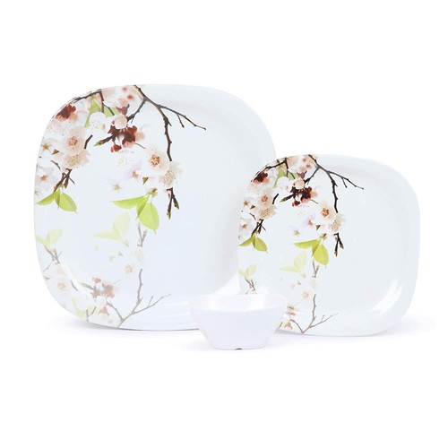 Melamine Dinnerware Set 18 Pcs white - Picture 3 of 6