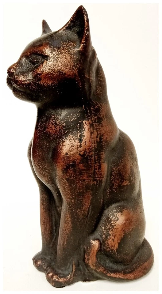 Sitting Cat Home Ornament - Cast Iron with a Hand Finished Bronze Patina - Image 4 of 4