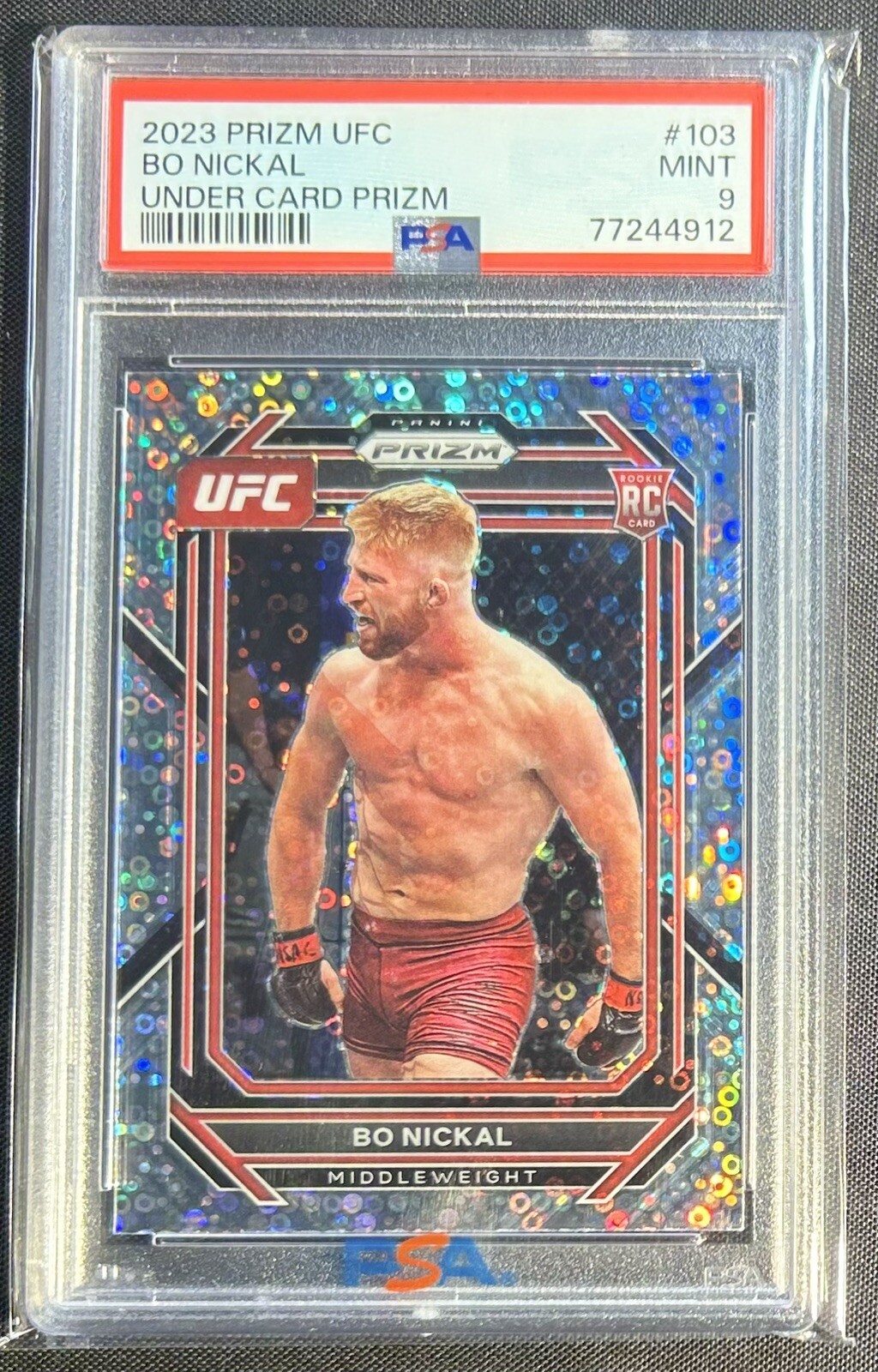 2023 Prizm UFC Undercard Bo Nickal Disco Prizm Rookie RC #103 PSA 9 USA