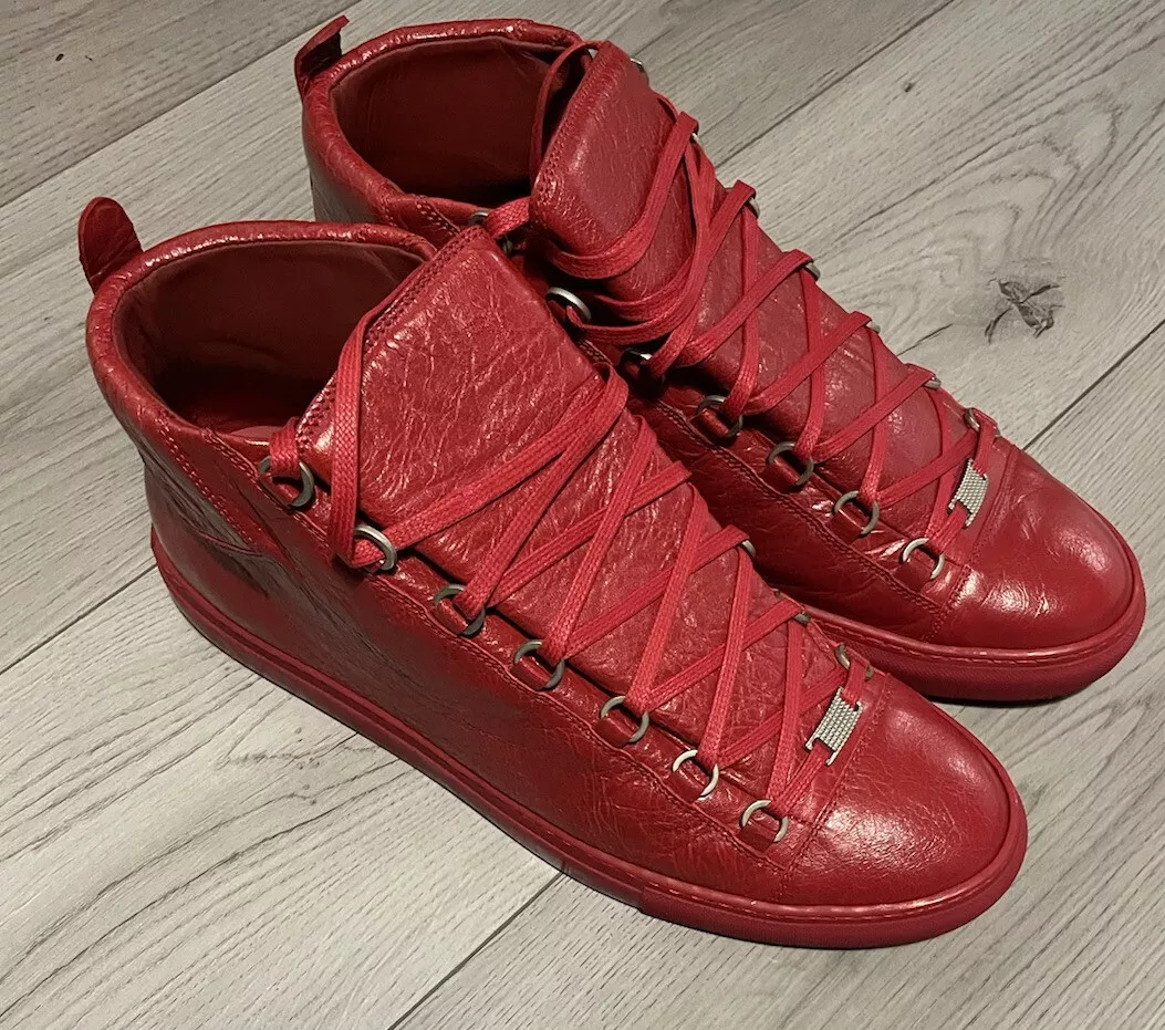 Diskant campingvogn Tilbagebetale Balenciaga Arena- Red High Top - UK Size 11 | eBay