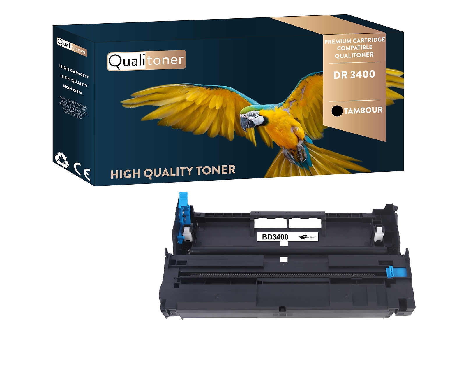 Tambour compatible Brother DR3400 Qualitoner pour imprimante noir
