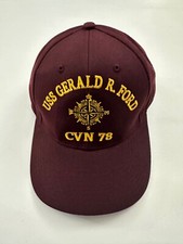 The Corps USS Gerald R. Ford CVN 78 ETT Logo Dark Red Baseball Cap Hat One Size