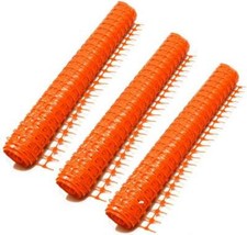 3x 30m x 1m Set Security Fence Warning Fence Orange Barrier Fence Building Fence Protection Fence