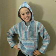 Mexican Baja Surfer Hoodie pullover Children Stripe 7-8