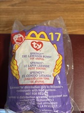 Ty Teenie Beanie Baby Springy The Lavender Bunny In Original Packaging