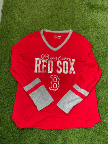 G-III 4HER BY CARL BANKS BOSTON RED SOX WOMENS LONG SLEEVE T SHIRT LARGE NWT