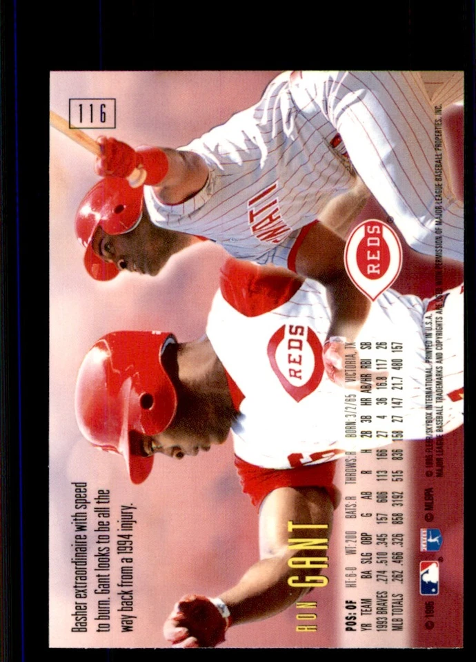 1995 SkyBox E-Motion Ron Gant #116 - Image 2 of 2