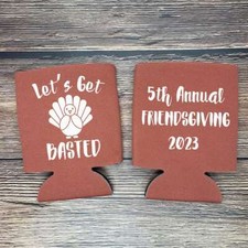 Enfriadores de latas personalizados de Friendsgiving, vamos a ser basted Coolies anuales de Friendsgiving
