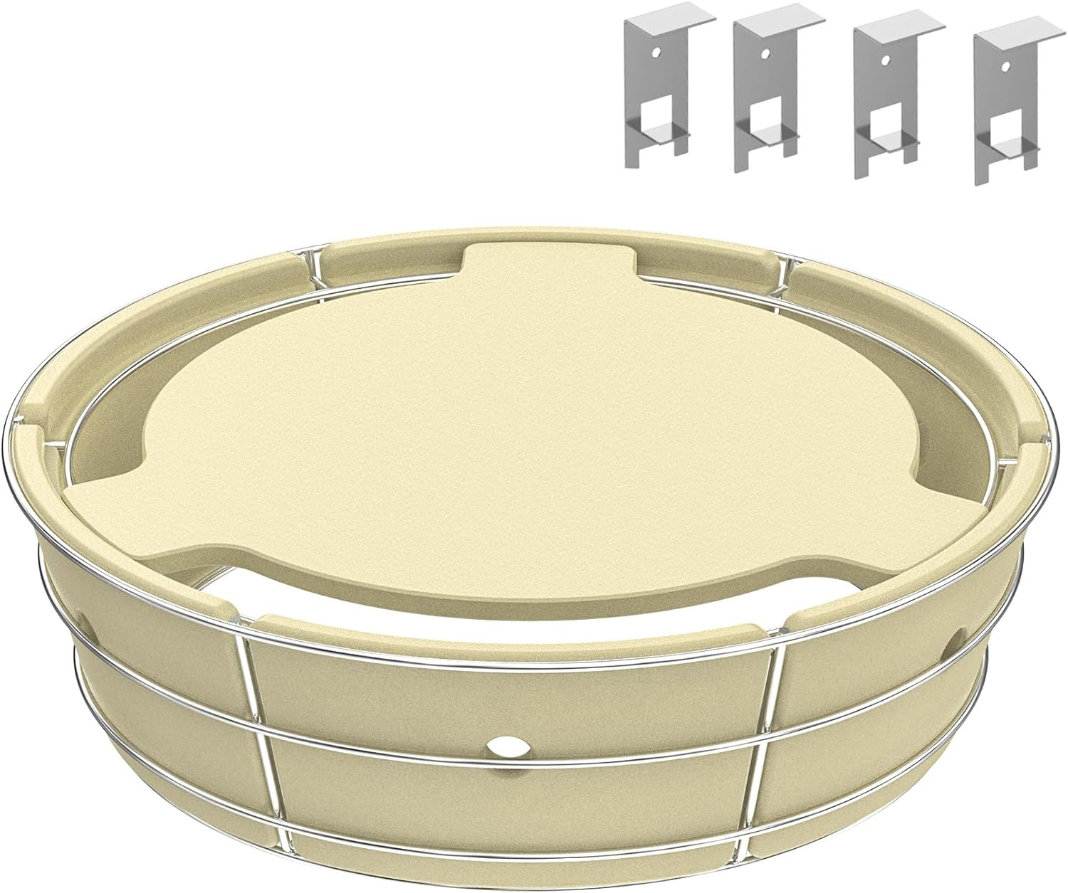 Ceramic Charcoal Basket with Heat Deflector Compatible with 