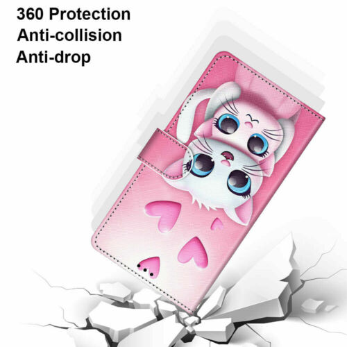 For iPhone 11 12 13 14 15 16 Pro Max XR 6 7 8 SE 2020 Love Cat Wallet Phone Case - Picture 4 of 12