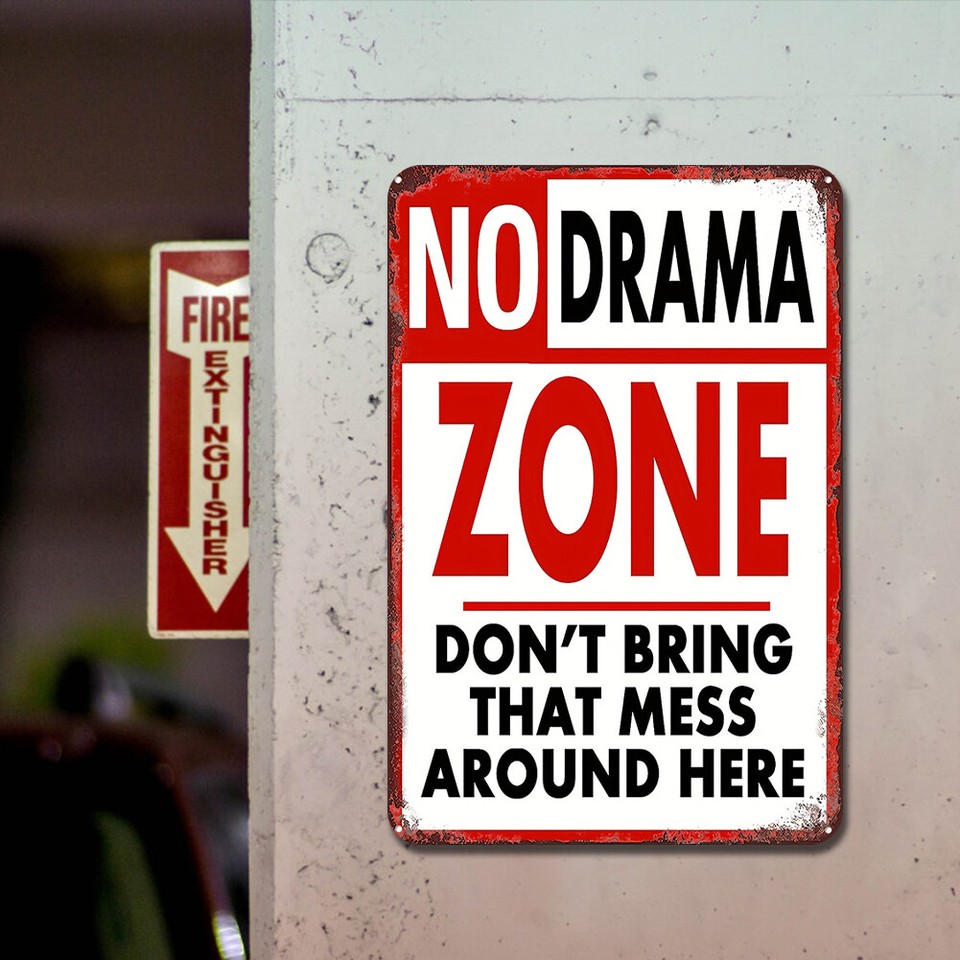 Vintage Metal Plate Warning Rectangular Iron Painting Wall Art Home