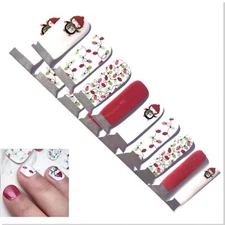 Jaysea Kids Nails Color Christmas Red White Penguin Street Nail Art Strips, B4G1