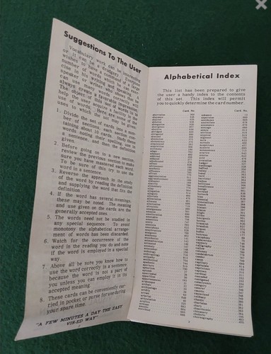 Vintage Vocabulary Flash Cards Vis-Ed Box Set English JUNK JOURNALS - Picture 5 of 8