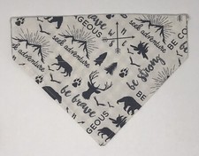 Over Collar Dog Bandana Reversible Handmade Scarf USA Adventure Fun Gingham Med