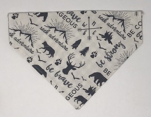 Over Collar Dog Bandana Reversible Handmade Scarf  USA Adventure Fun Gingham Med
