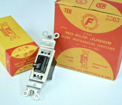 Circle F BROWN SPEC GRADE 3-WAY No-Click QUIET TOGGLE SWITCH 15A 120V NEW 3303