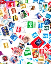 1 pound lb UK stamp lot on paper from large collection mix kiloware FREE SHIP