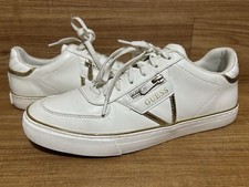 Zapatillas Guess Magesty Talla 10 EE. UU. 43 UE Blanco Dorado Parte Superior Baja Zapato con Cordones EXCELENTE