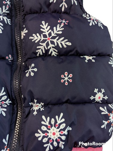 Girl's Gymboree Snowflake Navy Puffer Vest, Size XS 4 - Picture 3 of 7