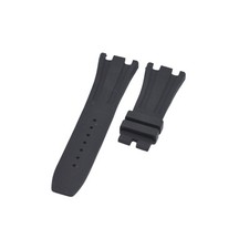 24mm Black Rubber Watch Strap For Audemars Piguet Royal Oak 37mm case Tang Buckl