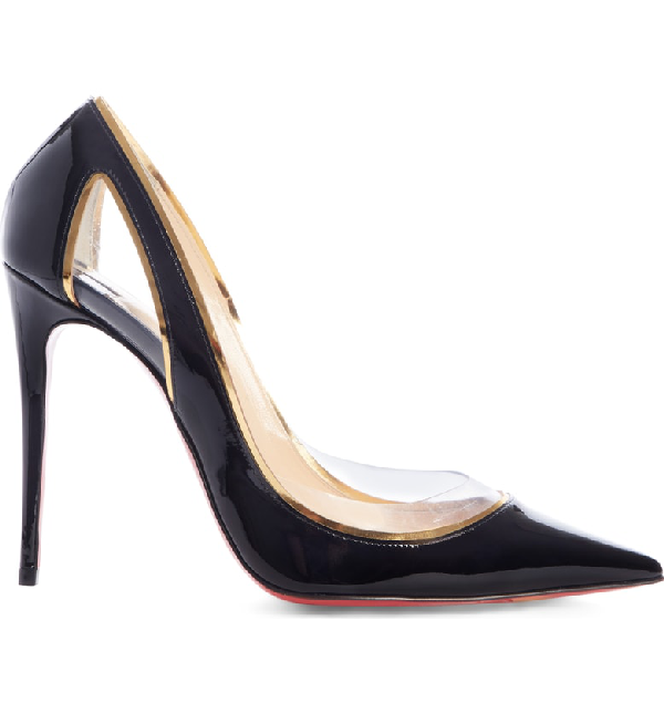 Christian Louboutin Black Cosmo 554 85 Patent Leather Heels Z28101
