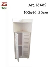 Mobile Angolare Bagno ART16489 - 100x40x30cm - Design Moderno con Ante bal