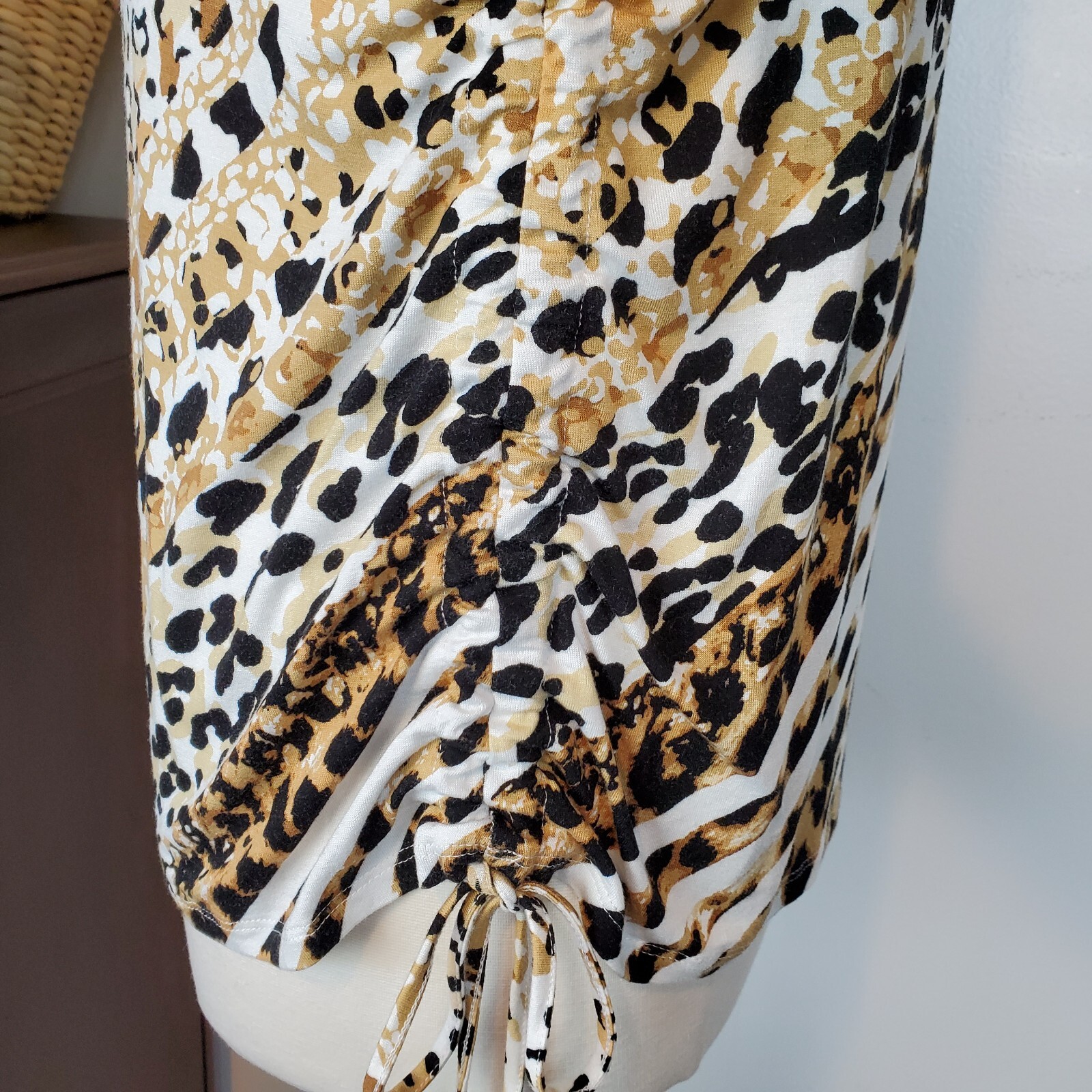 Ruby Rd. Soft Striped Animal Print Embellished Ne… - image 3