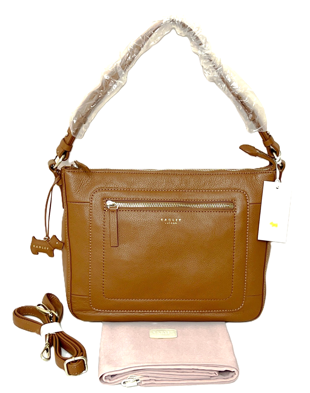 Radley Multiway Cross Body Bag Shoulder Bag Medium Maddox Street Tan Leather New