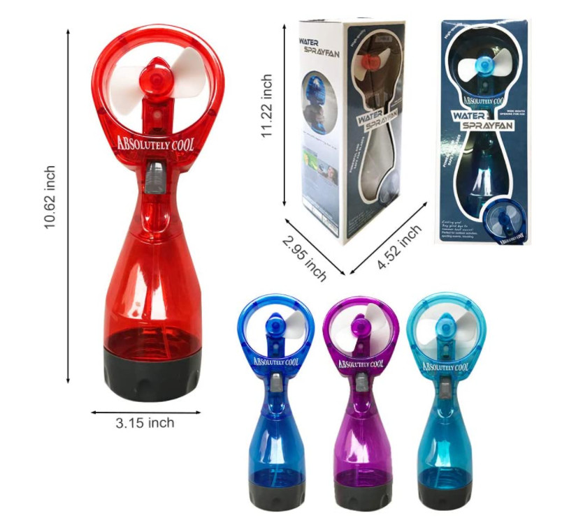 Lot of 40X Water Mist Spray Bottle Fan Portable Handheld Mister -Color randomly