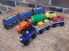 Wooden BIG JIGS ELC TESCO  ETC  - BUNDLE OF TRAINS  AND CARRIAGES