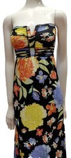 Guess Sundress Strapless Maxi Dress COLORFUL BIG FLORALS PRINT Beach Party XS