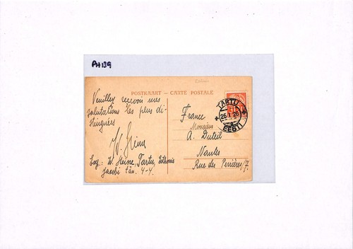 ESTONIA Postcard Tartu FRANCE Nantes 1926 {samwells-covers}PH139 - Picture 7 of 14