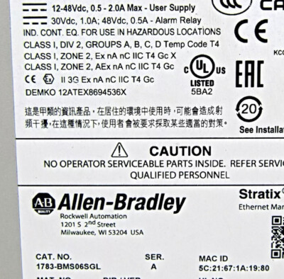 New AB New in Box 1783-BMS06SGL New Factory Sealed Free Shipping PLC