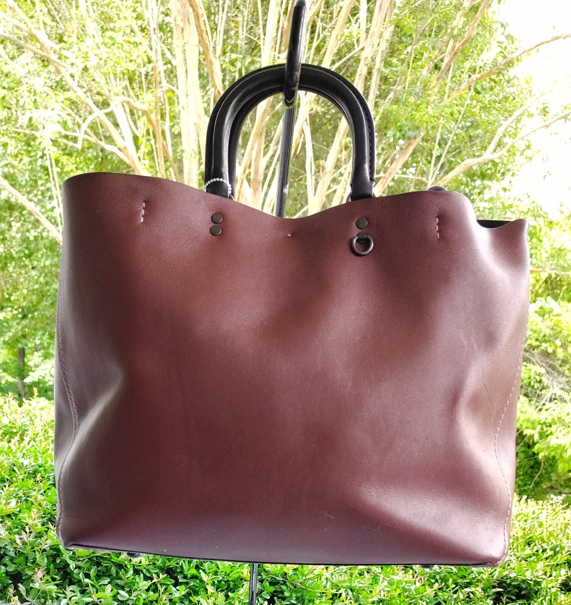 COACH 黒 レザー ボストンバッグ Coach 1941 LARGE 59136 Rogue Burgundy Leather Tote | eBay