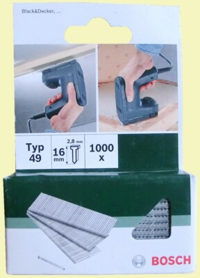 Tacker Nägel Stifte Typ 49 - 16 x 2,8 mm für B&D DN BD 418 428 K KX SR 190 E EK