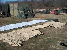  MILITARY SURPLUS DRASH TENT DOOR BOOT END CAP TO END CAP TAN CONNECTION US ARMY