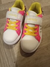 Lelli Kelly Girls Trainers White, pink, yellow Chain Bracelet Shoes