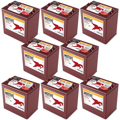 8 Pack of Trojan T105-AES 6V Superior Deep Cycling VRLA AGM Batteries - BCI GC2