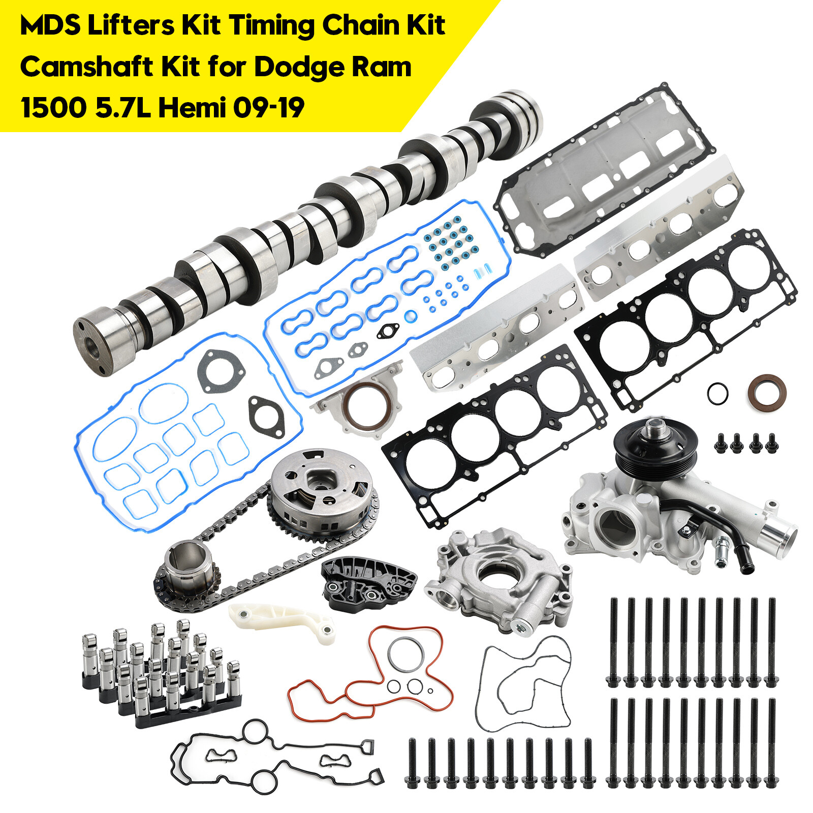 MDS Lifters Kit Timing Chain Camshaft Kit for Dodge Ram 1500 5.7L Hemi 2009-2019 F12